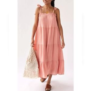Peach Sleeveless Maxi Dress